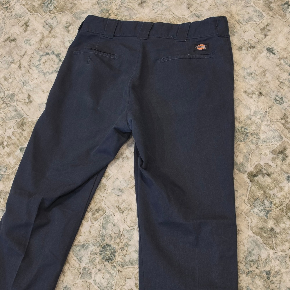 Dickies Flex Regular Fit Work Pants Navy Blue Mens 33x32 Stretch Twill Trousers